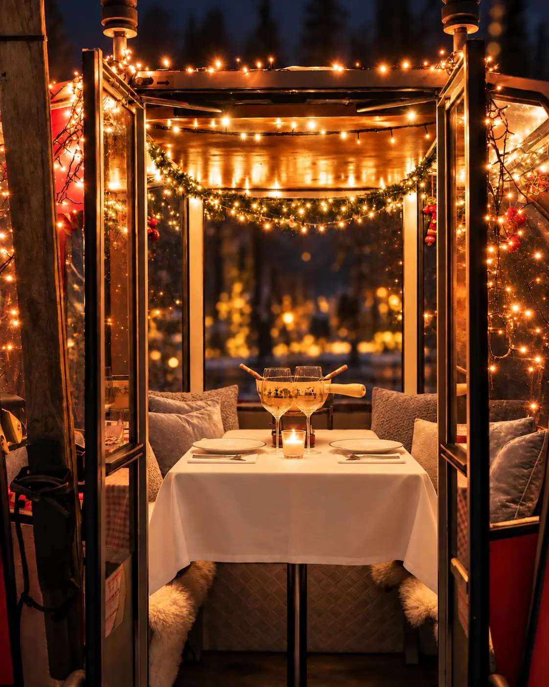 Winterzauber Fondue-Gondel auf dem Rooftop Aarau